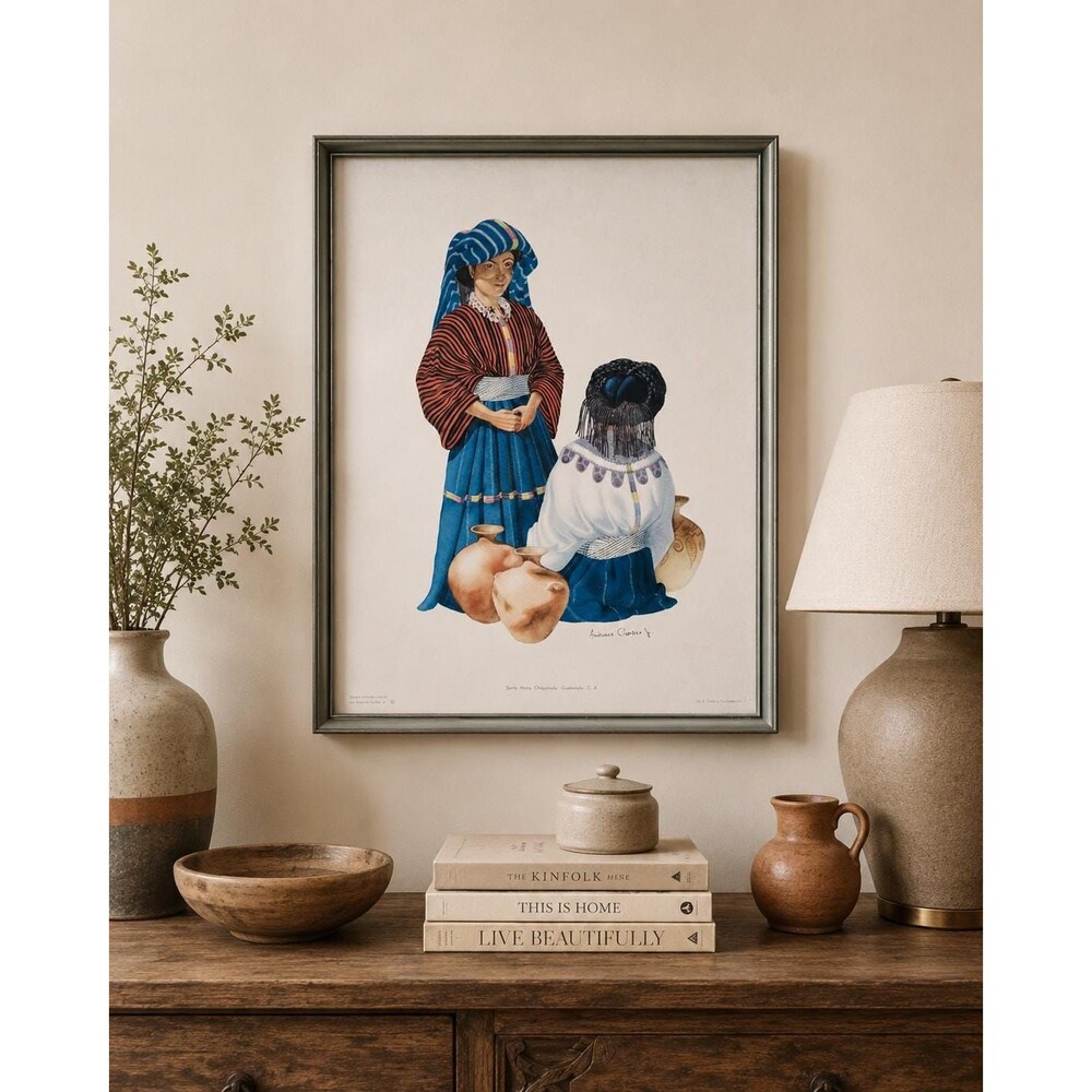 Vintage Frederick Crocker Jr. Guatemala Lithograph Print Santa Maria Chiquimula
